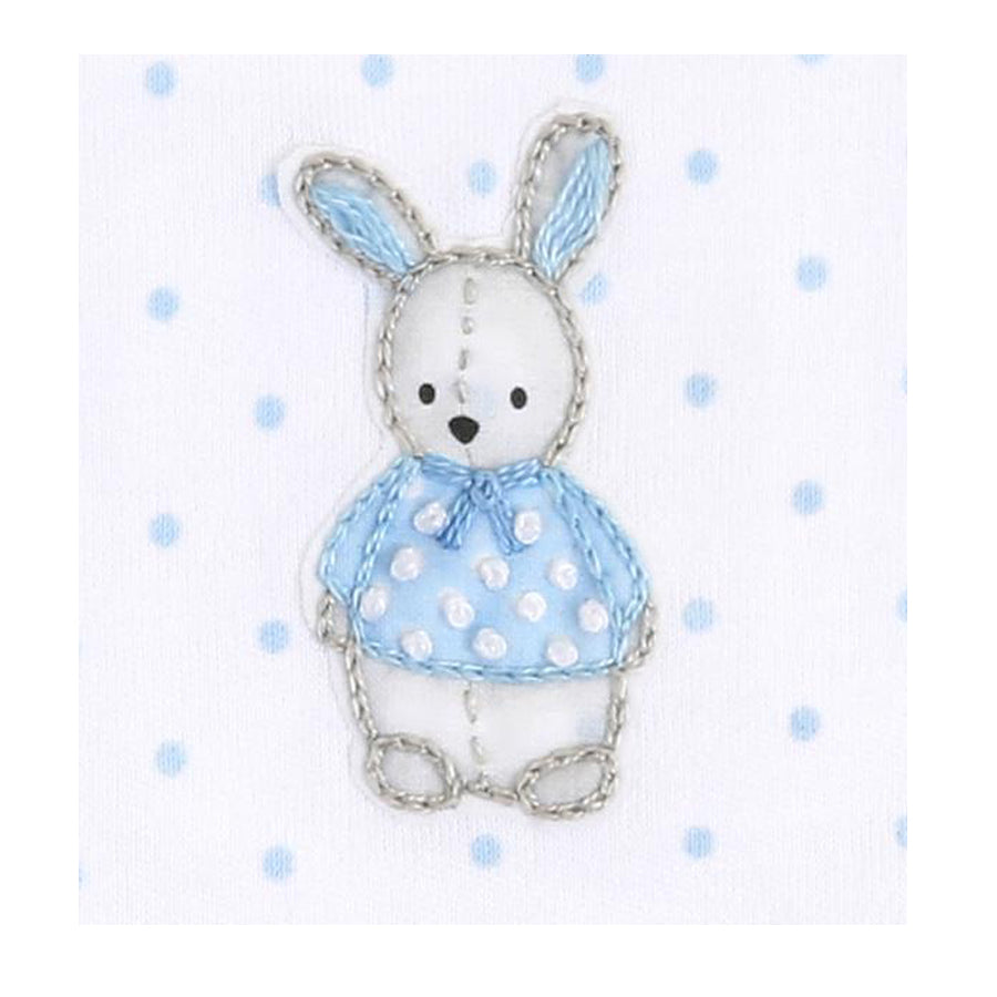 Vintage Polka Dot Bunny Blue Emb Boy Bubble-Magnolia Baby-Joanna's Cuties