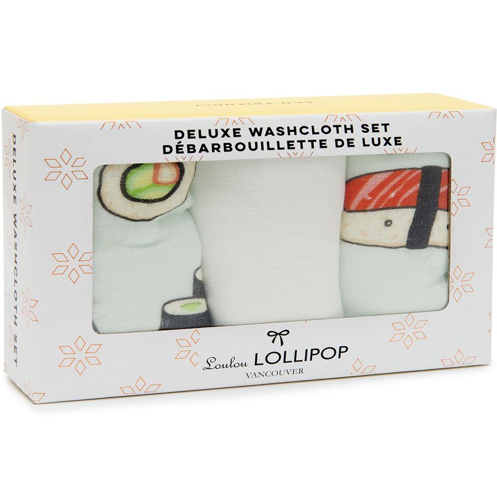 Washcloth 3-Pieces Set - Sushi - LouLou Lollipop - joannas-cuties
