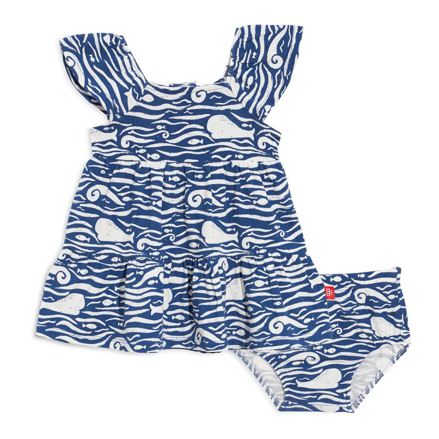 Whale Hello There Modal Magnetic Dress And Diaper Cover-DRESSES & SKIRTS-Magnetic Me-Joannas Cuties