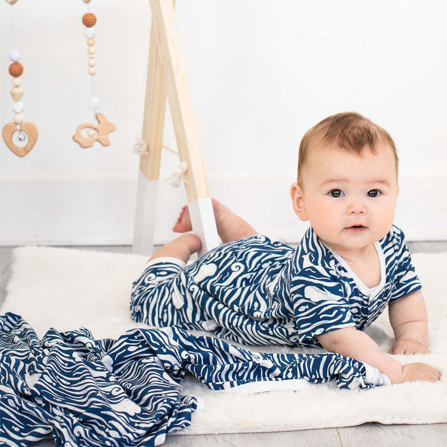 Whale Hello There Modal Magnetic Romper-OVERALLS & ROMPERS-Magnetic Me-Joannas Cuties