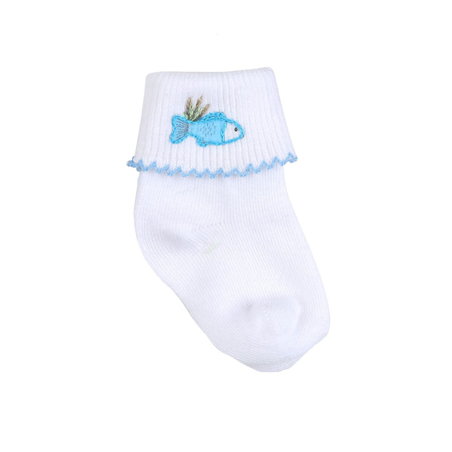 What A Catch! - Emb Baby Socks-SOCKS, TIGHTS & LEG WARMERS-Magnolia Baby-Joannas Cuties