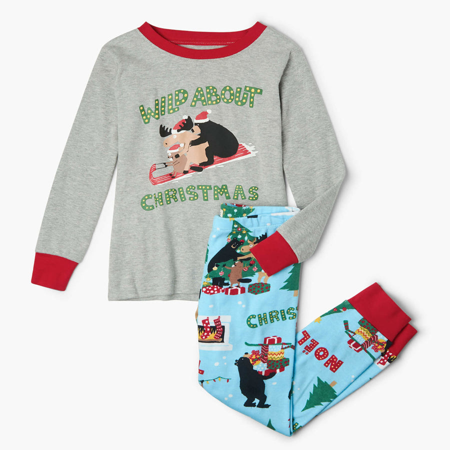 Wild About Christmas Kids Applique Pajama Set-Hatley-Joanna's Cuties