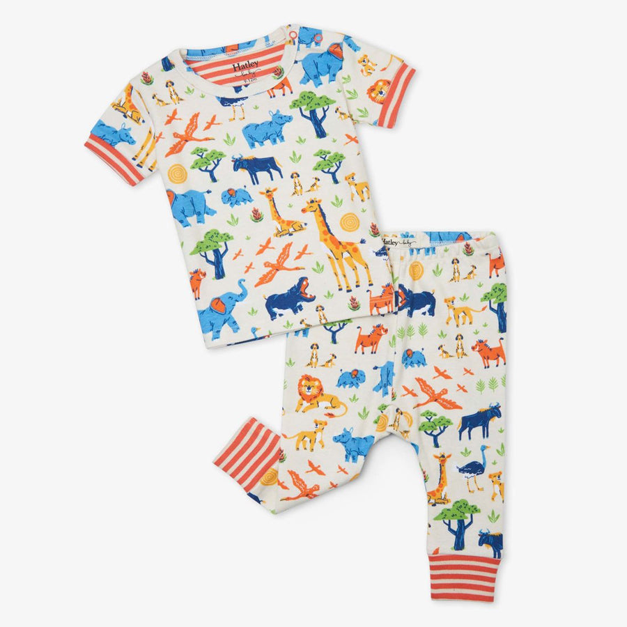 Wild Safari Organic Cotton Baby Short Sleeve Pajama Set-Hatley-Joanna's Cuties