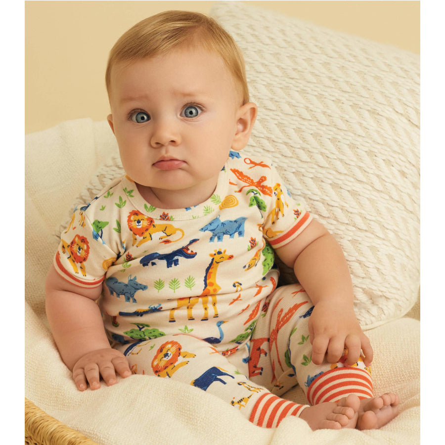 Wild Safari Organic Cotton Baby Short Sleeve Pajama Set-Hatley-Joanna's Cuties