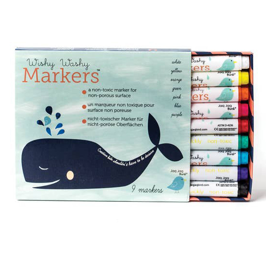 Wishy Washy Markers - Set of 9 Assorted Colors-Jaq Jaq Bird-Joanna's Cuties