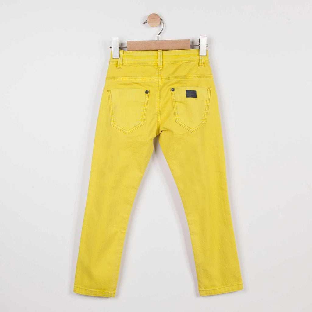 Yellow colored denim slim pants - Catimini - joannas-cuties