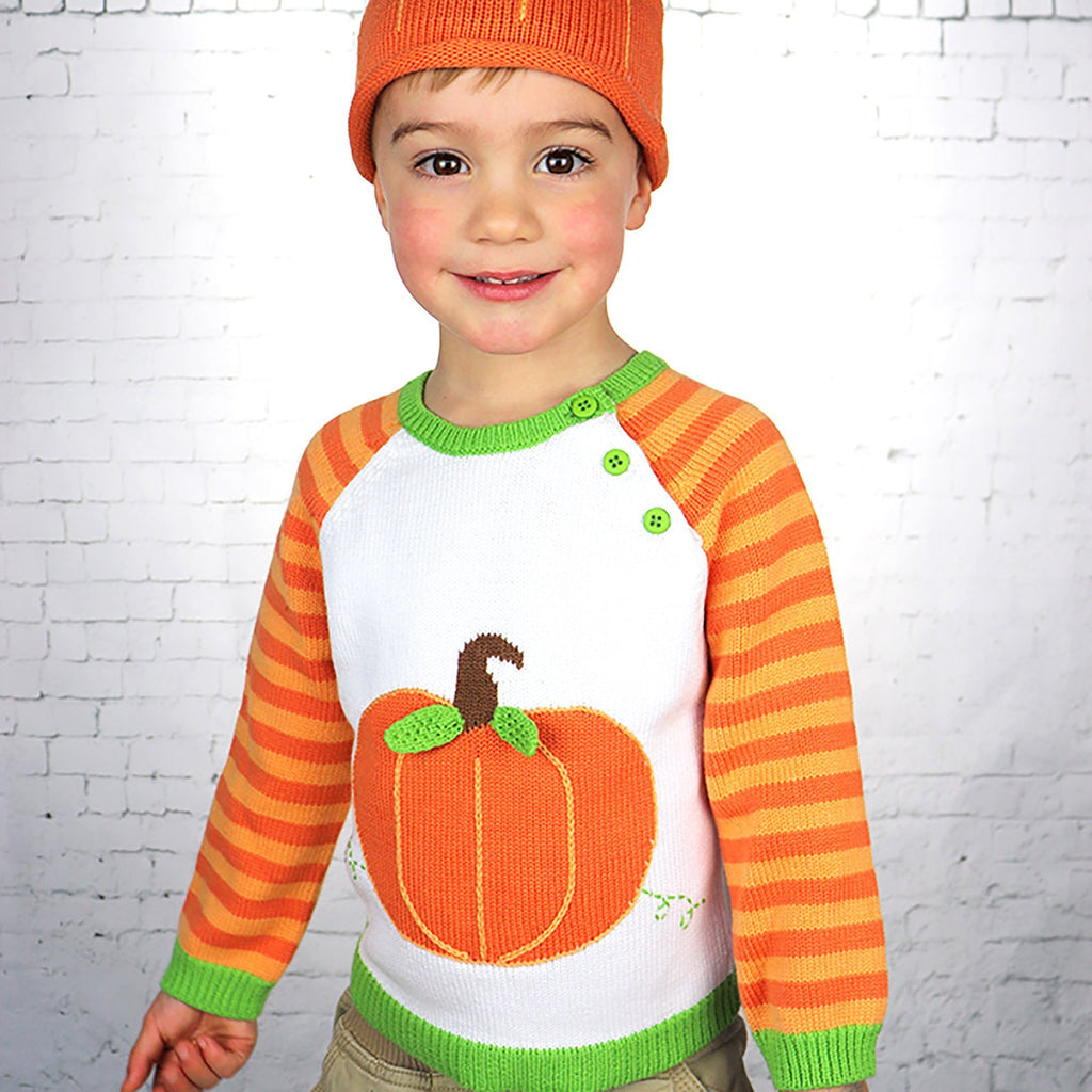 Pumpkin Cotton Knit Sweater - Zubels - joannas-cuties