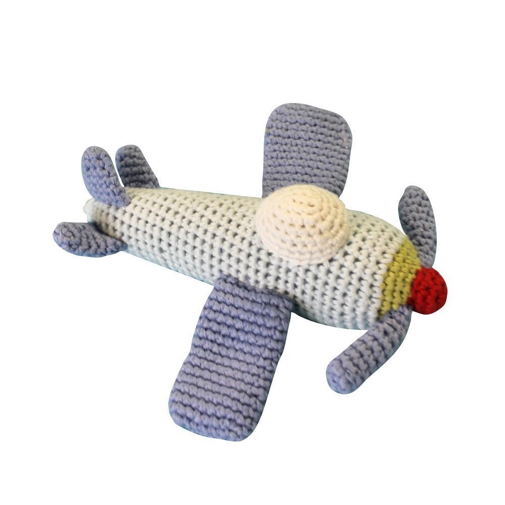 Airplane Crochet Rattle - Zubels - joannas-cuties