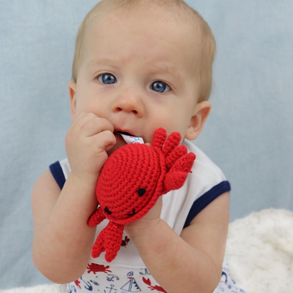 Crab Crochet Dimple Rattle - Zubels - joannas-cuties