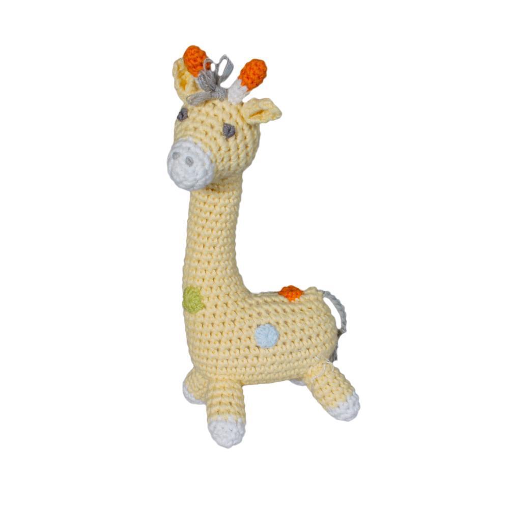 Giraffe Crochet Dimple Rattle 6" - Zubels - joannas-cuties