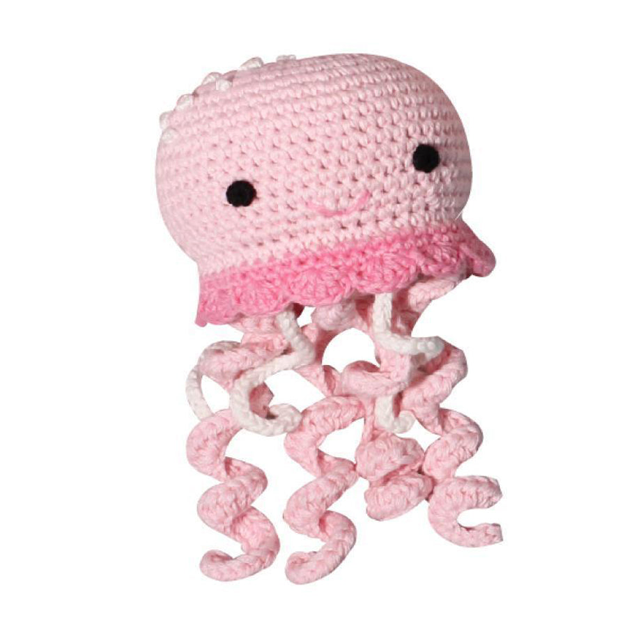 Jellyfish Crochet Dimple Rattle - 4" - Zubels - joannas-cuties