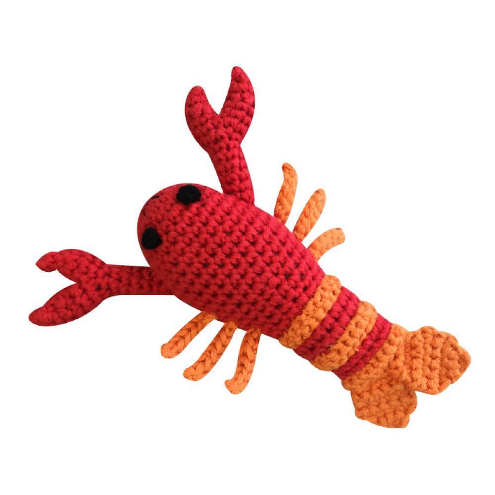 Lobster Crochet Dimple Rattle - 4" - Zubels - joannas-cuties