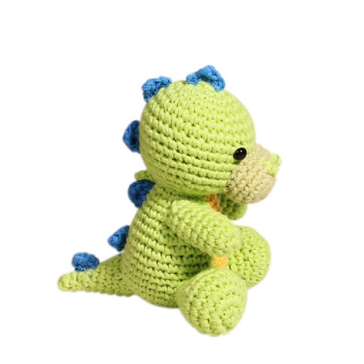 Stegosaurus Dinosaur Crochet Dimple Rattle - Zubels - joannas-cuties