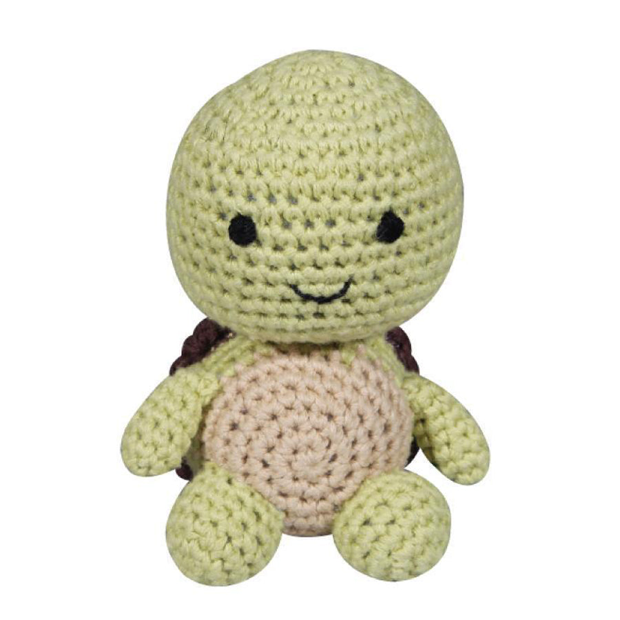 Turtle Crochet Dimple Rattle - 4" - Zubels - joannas-cuties